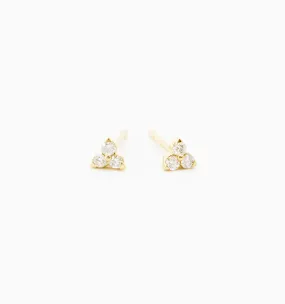 Trinity Diamond Earrings In 14K Solid Gold