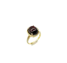 14k Garnet Stone Basket Set