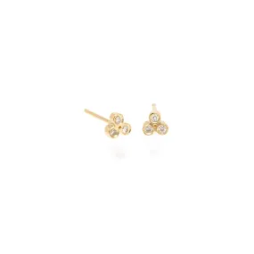 14K GOLD DIAMOND TINY TRIO STUD EARRING