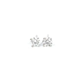 14kt white gold diamond stud earrings, 1 ct TW