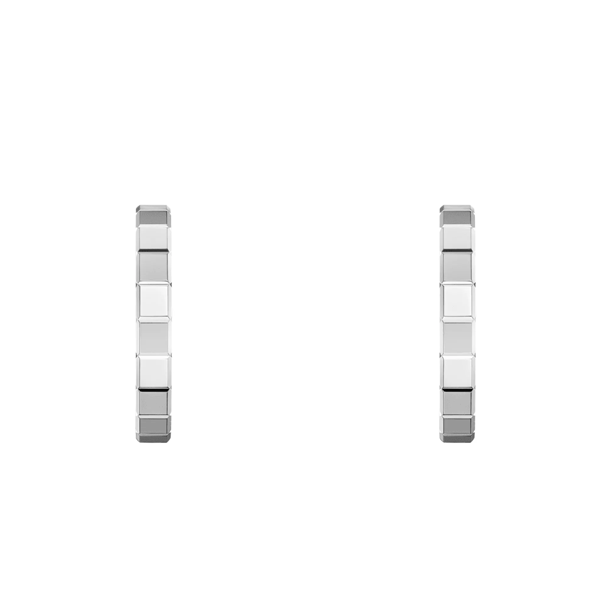 18ct White Gold Ice Cube Hoop Earrings