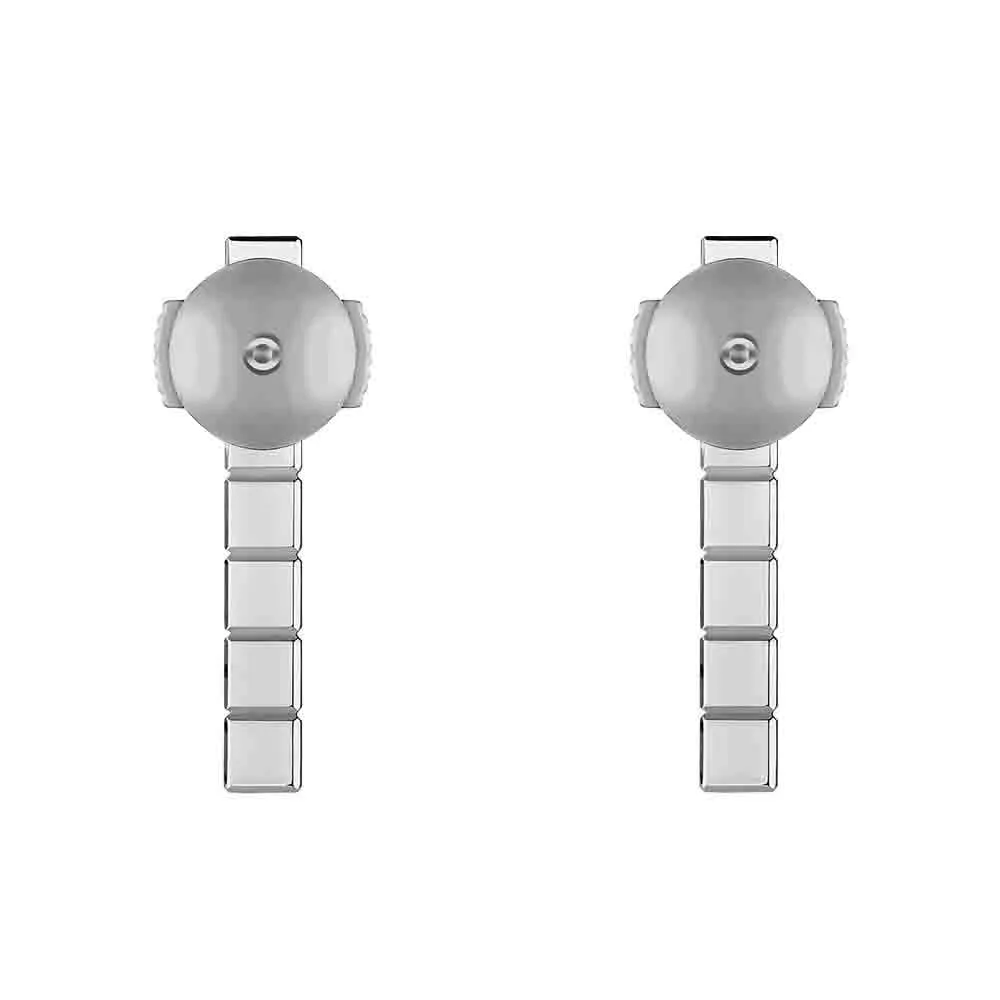 18ct White Gold Ice Cube Part Diamond Set Earrings