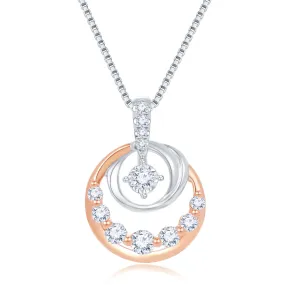 18K White & Rose Gold Diamond Pendant