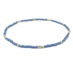 2mm Newport STEEL BLUE   Gold Filled Waterproof Bracelet