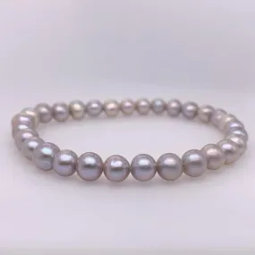 6-7mm Silver Freshwater Pearl Elastic Bracelet CH14628