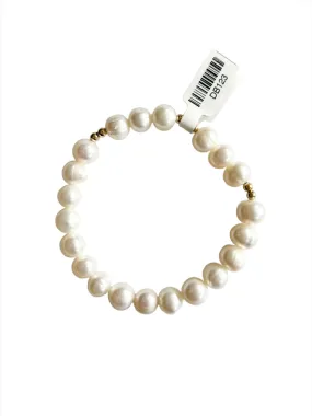 8mm Pearl with 3mm Gold Fill Beaded Bracelet