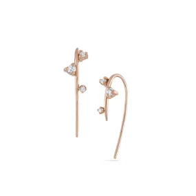 Andromeda Scattered Diamond Hook Earrings