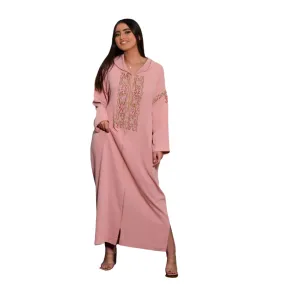 Baby Pink Embroidered Djellaba