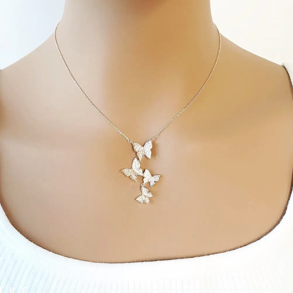 Butterfly Cubic Zirconia  Necklace