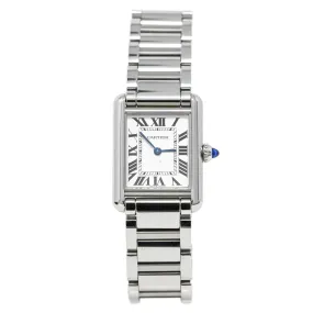 Cartier Ladies Tank Must Stainless Steel 29.5mm Silver Roman Dial Watch Reference #: WSTA0051