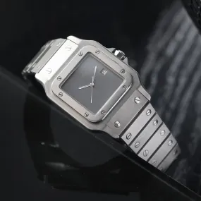 Cartier Santos 2960 Steel with Grey Dial Full Set – The Rarest Santos