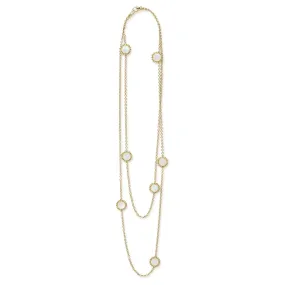 Covet Seven Station Round Mother of Pearl Necklace