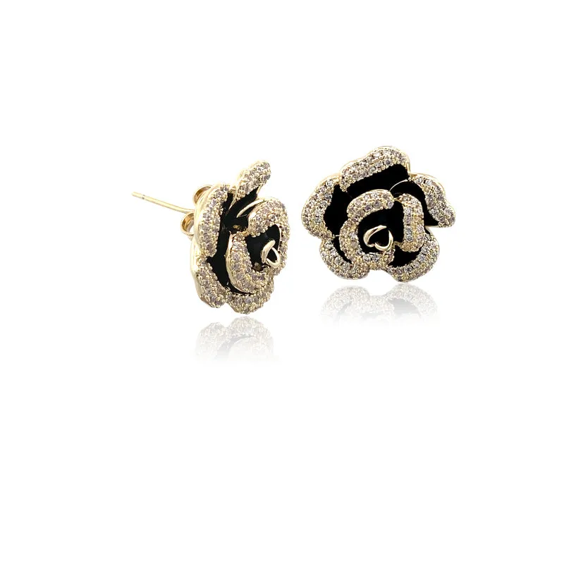 Flower Cubic Zirconia Earrings