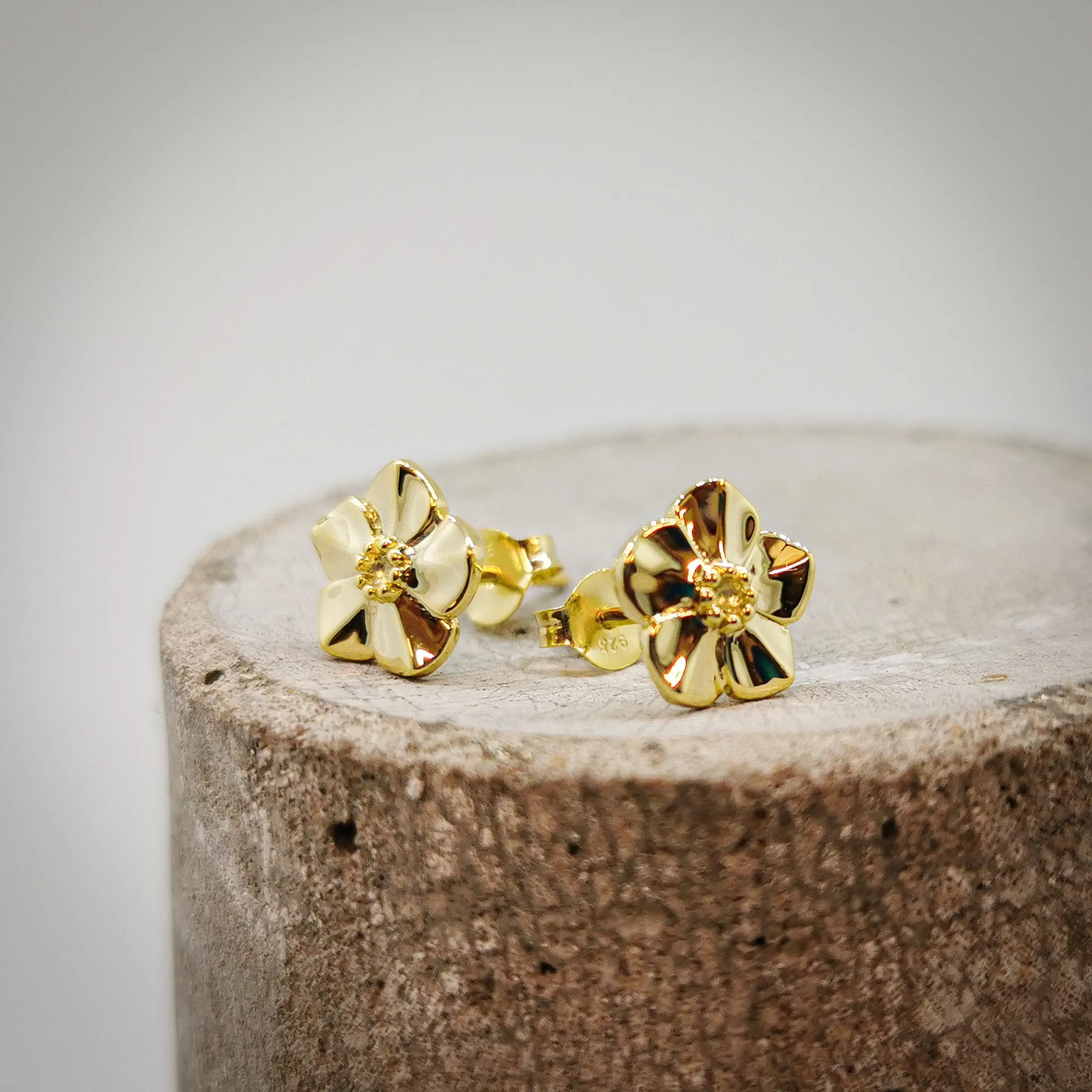 Forget-Me-Not Gold Vermeil Silver Studs