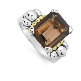 Glacier Medium Emerald-Cut Smokey Quartz Ring