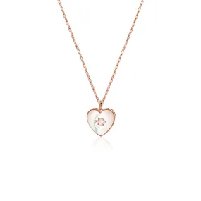 Heart Cubic Zirconia and Mother of Pearl Necklace