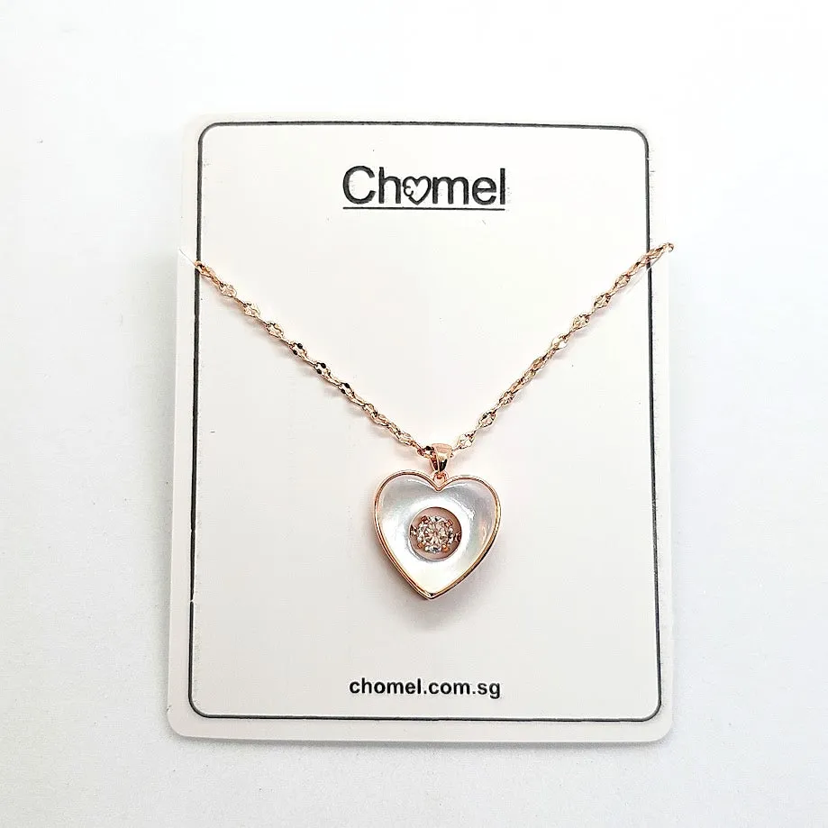 Heart Cubic Zirconia and Mother of Pearl Necklace