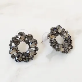 JADA Grey Rhinestone Stud Earrings