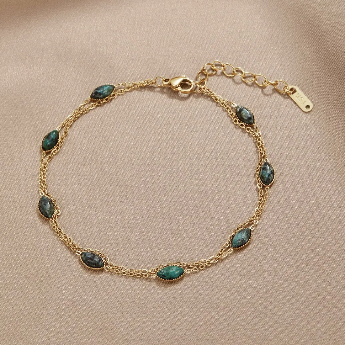 Layered Alana Peridot Anklet