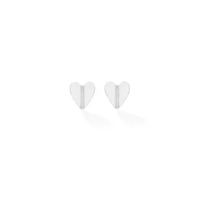 Medium White Gold Wings of Love Folded Stud Earrings