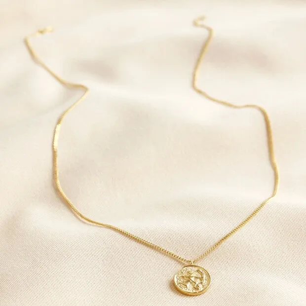 Sagittarius Zodiac Gold Pendant Necklace