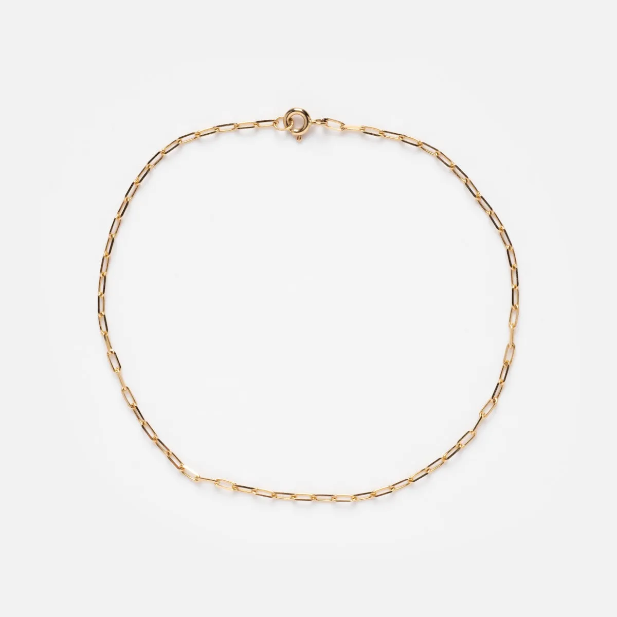 Solid Gold Paperclip Anklet