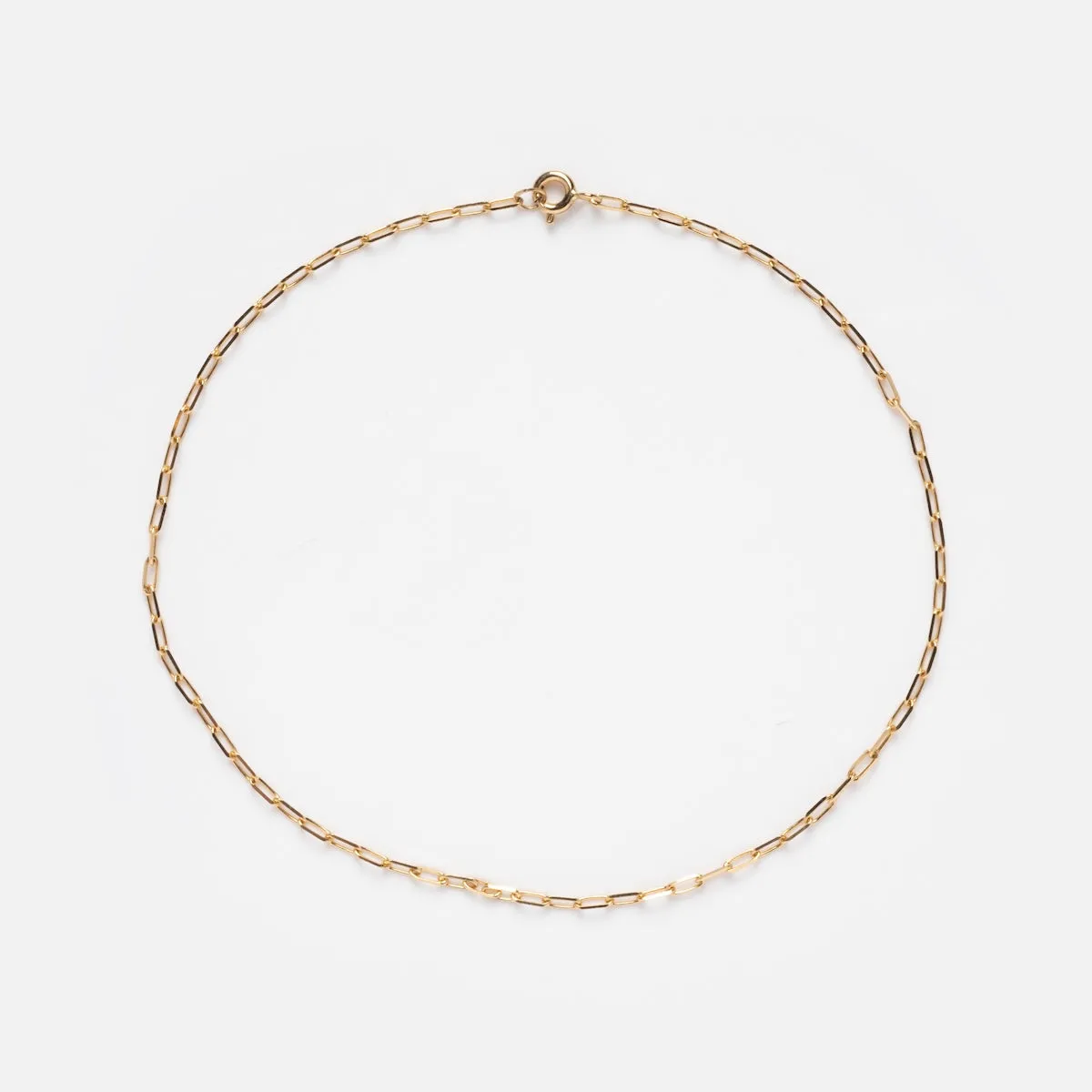 Solid Gold Paperclip Anklet