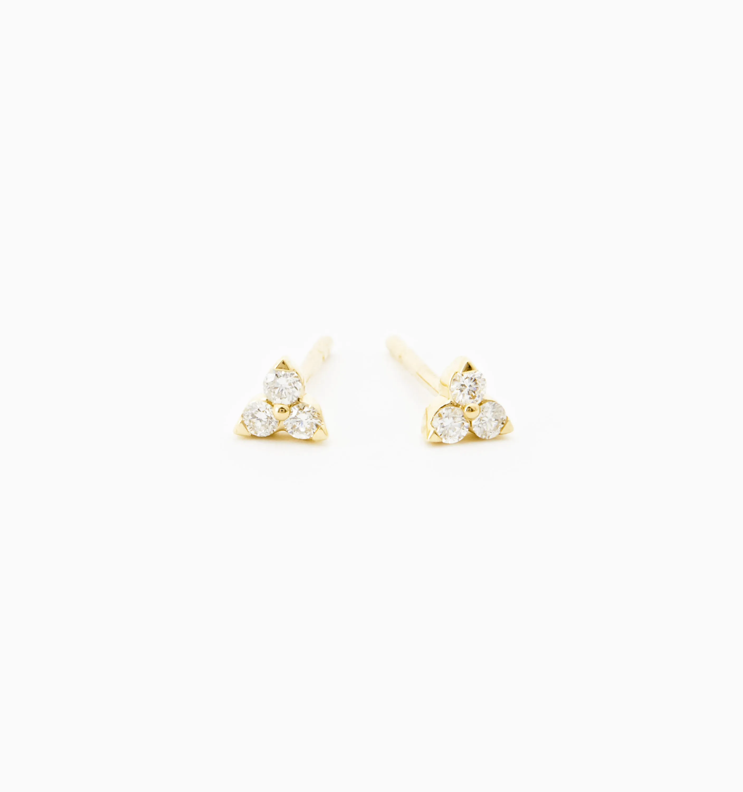 Trinity Diamond Earrings In 14K Solid Gold